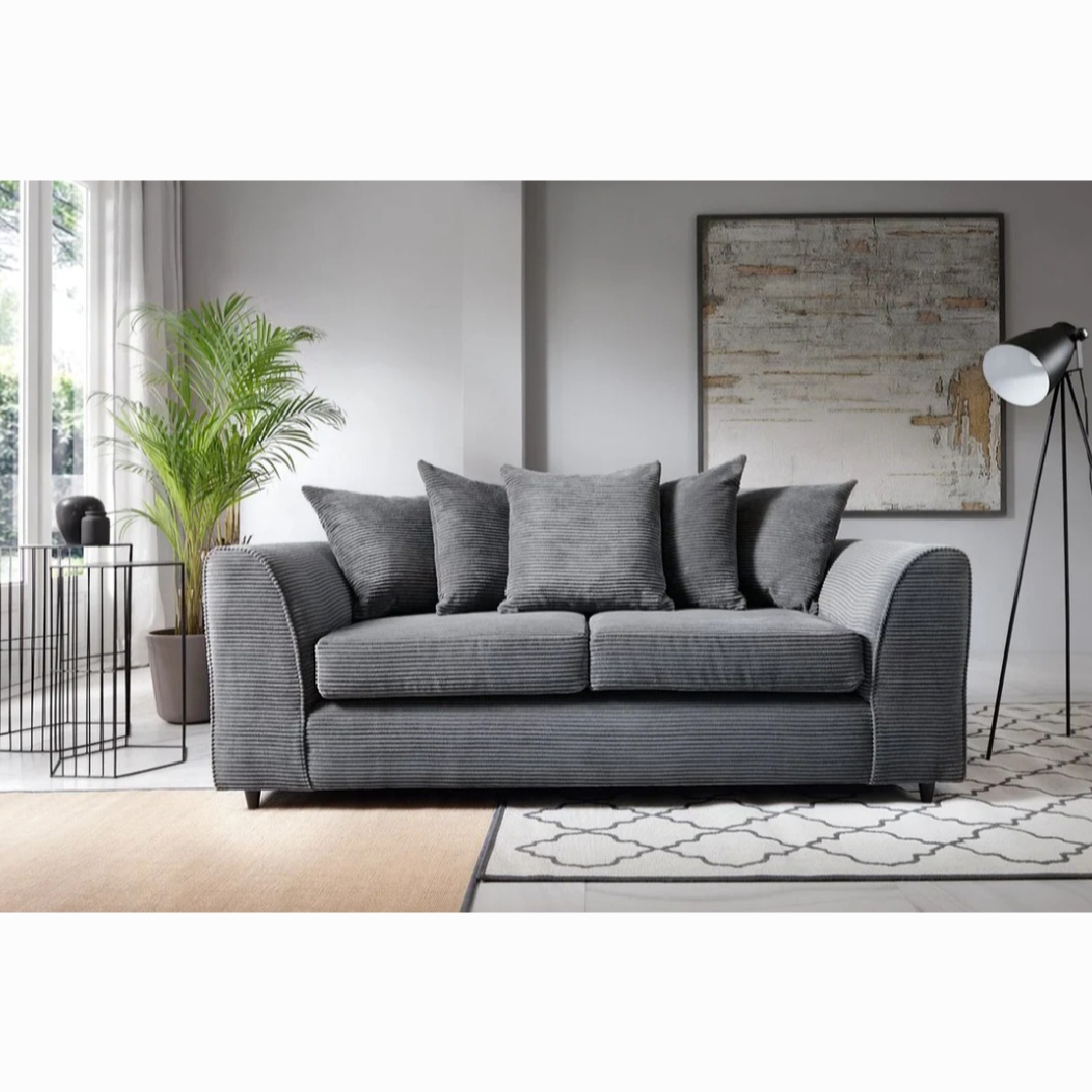 Grey Jumbo Cord Truro 3 + 2 Sofa Set