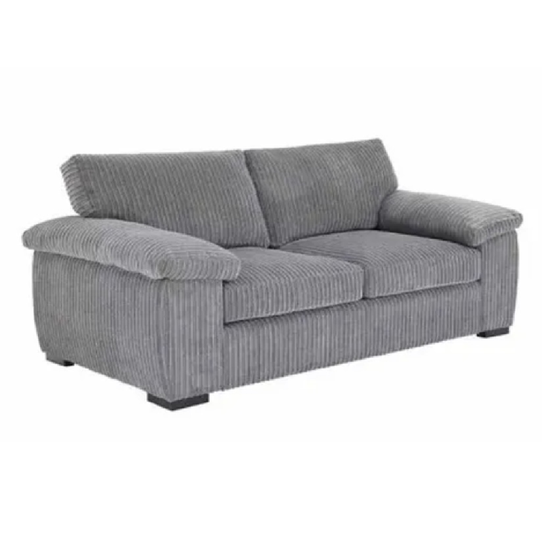 Grey Jumbo Cord Full Back Portland 3 + 2 Sofa Set