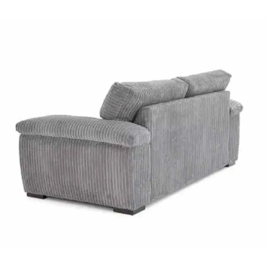 Grey Jumbo Cord Full Back Portland 3 + 2 Sofa Set