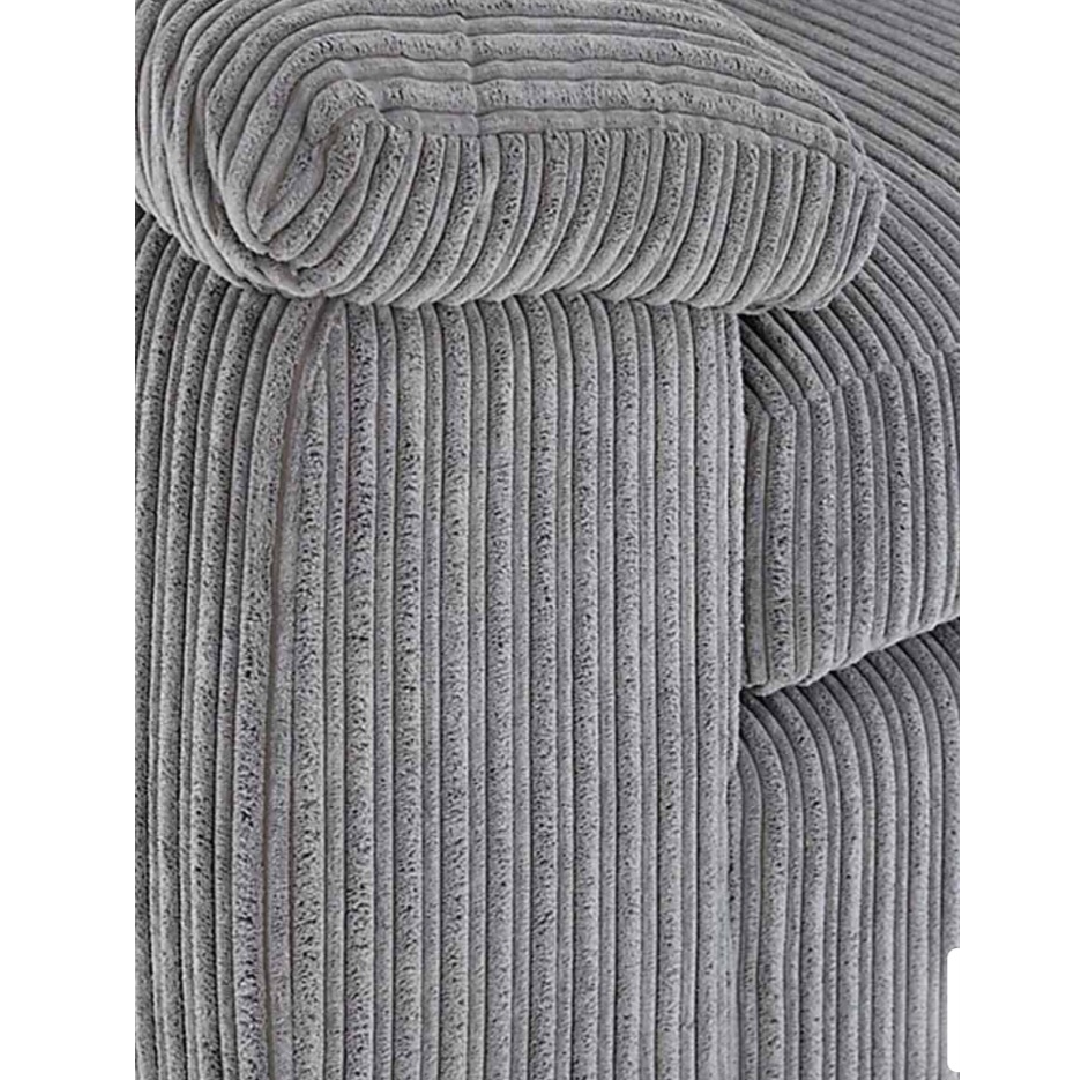 Grey Jumbo Cord Full Back Portland 3 + 2 Sofa Set