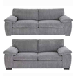 Grey Jumbo Cord Full Back Portland 3 + 2 Sofa Set