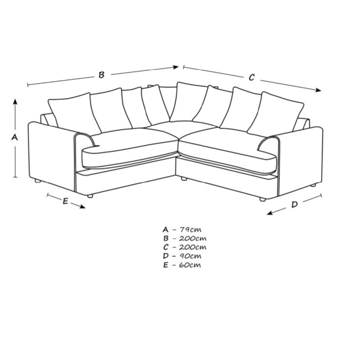 Truro Black Soft Jumbo Cord Corner Sofa