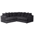 Truro Black Soft Jumbo Cord Corner Sofa