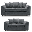 Dylan Chenille Charcoal Scatterback 3 + 2 Sofa Set