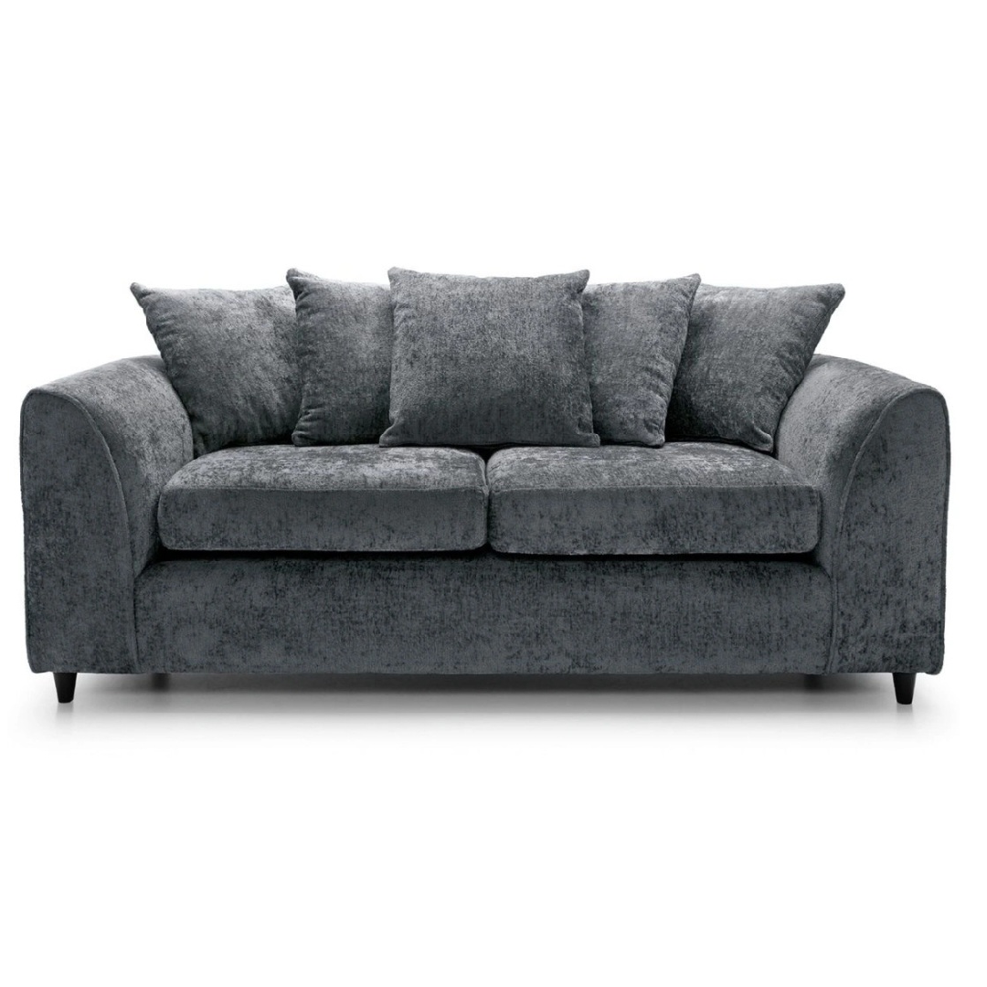 Dylan Chenille Charcoal Scatterback 3 + 2 Sofa Set