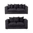 Dylan Black Soft Jumbo Cord Scatterback 3 + 2 Sofa Set