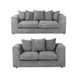 Dylan Grey Soft Jumbo Cord Scatterback 3 + 2 Sofa Set