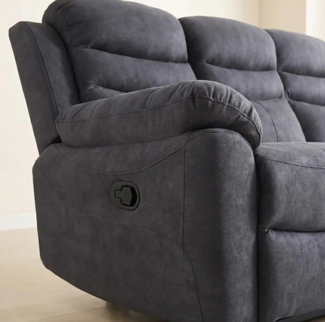 Conway Grey Fabric Recliner 3+2 Seater Sofa Set