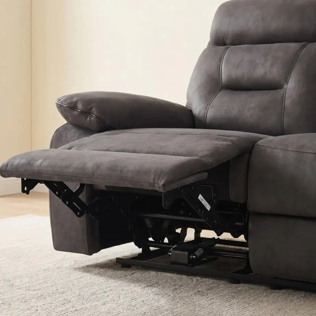 Foster Charcoal Fabric Electric Recliner 3 + 2 Seater Sofa Set