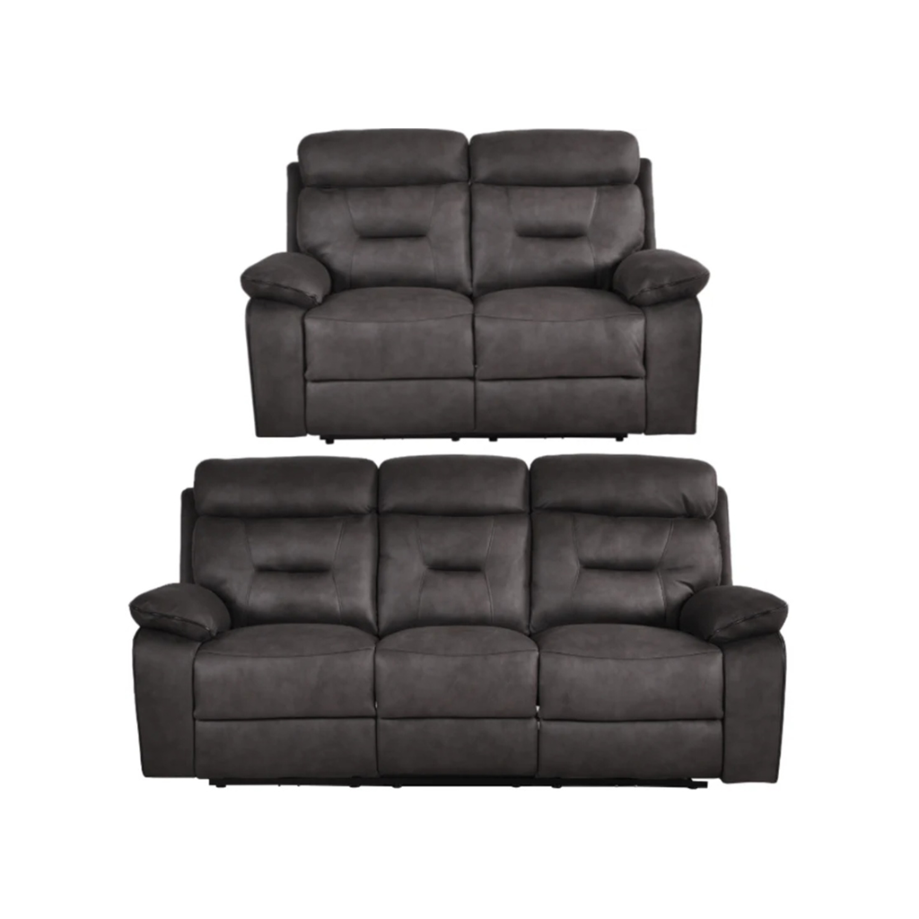 Foster Charcoal Fabric Electric Recliner 3 + 2 Seater Sofa Set