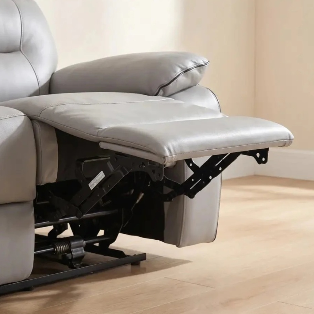 Foster Light Shark Grey Fabric Electric Recliner 3 + 2 Seater Sofa Set