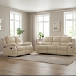 Valencia Cream Leather Recliner 3+2 Seater Sofa Set