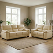 Westminster Beige/Cream Genuine Leather 3 + 2 Seater Sofa Set