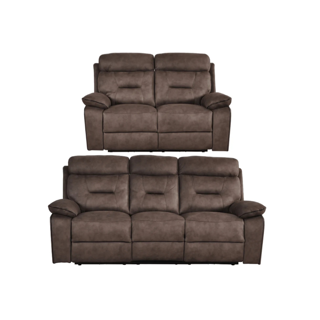 Foster Chocolate Fabric Electric Recliner 3 + 2 Seater Sofa Set