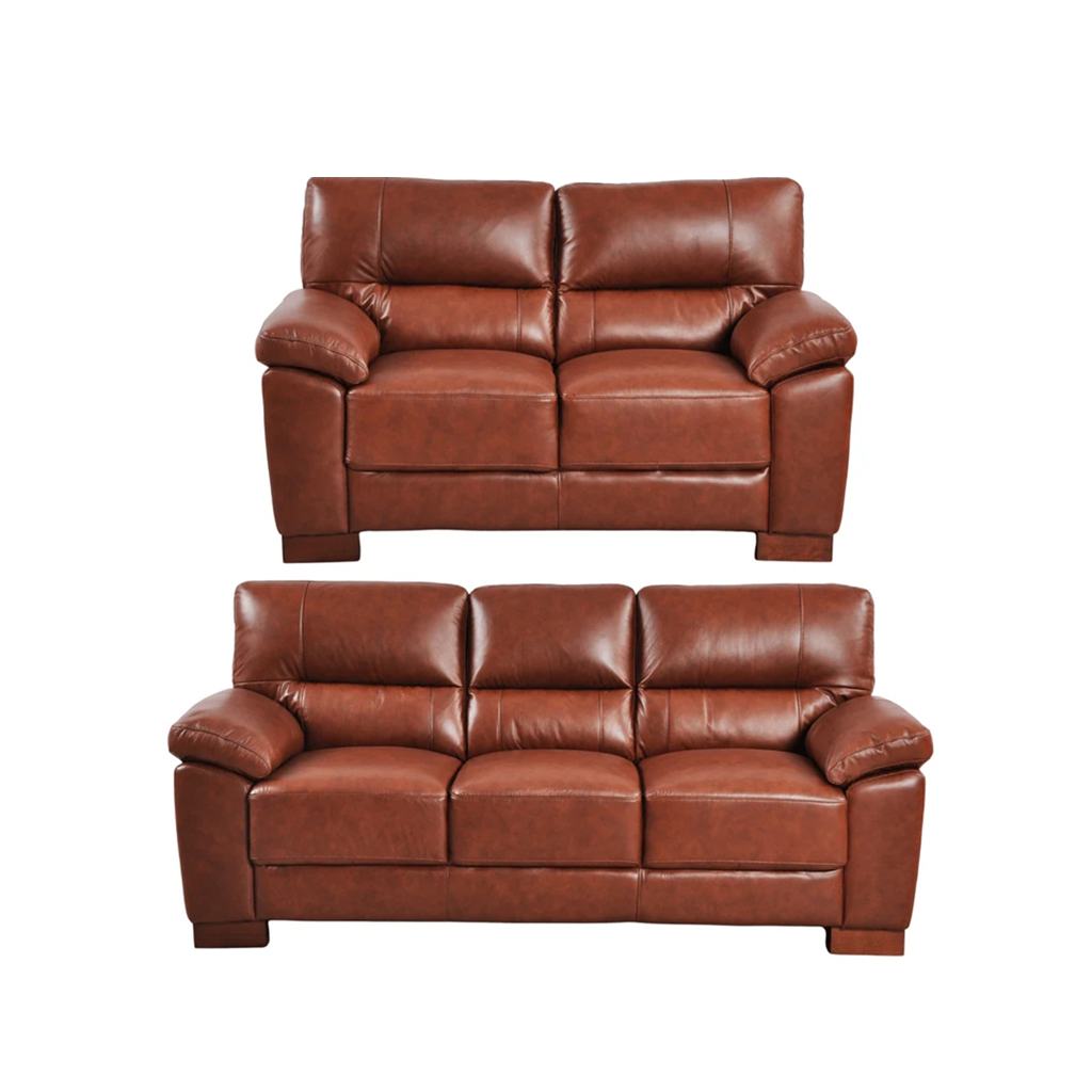 Westminster Rich Tan Genuine Leather 3 + 2 Seater Sofa Set