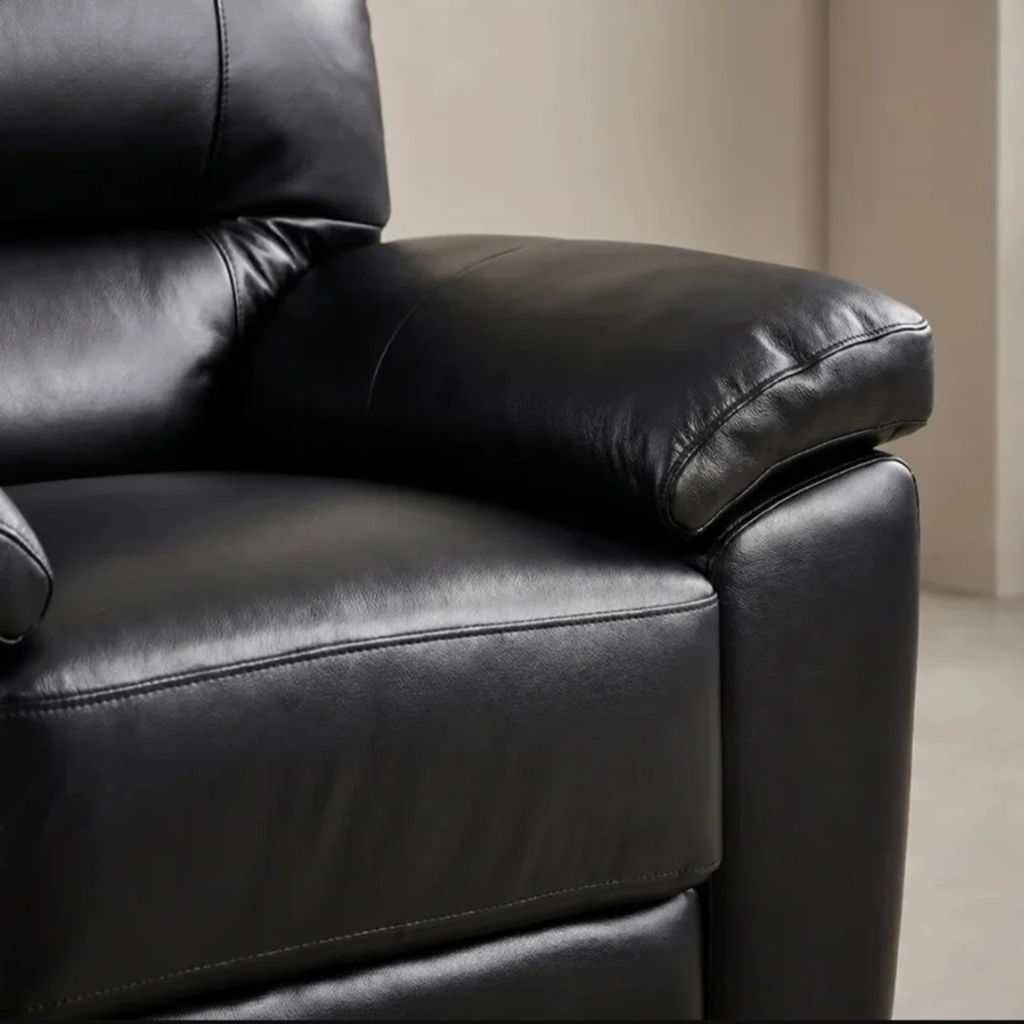 Westminster Black Genuine Leather 3 + 2 Seater Sofa Set