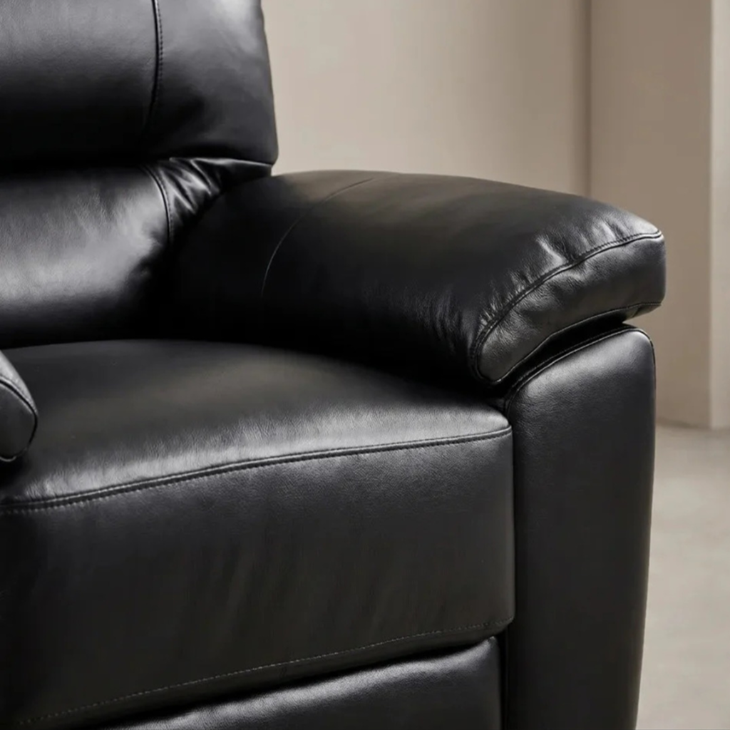 Westminster Black Genuine Leather Armchair