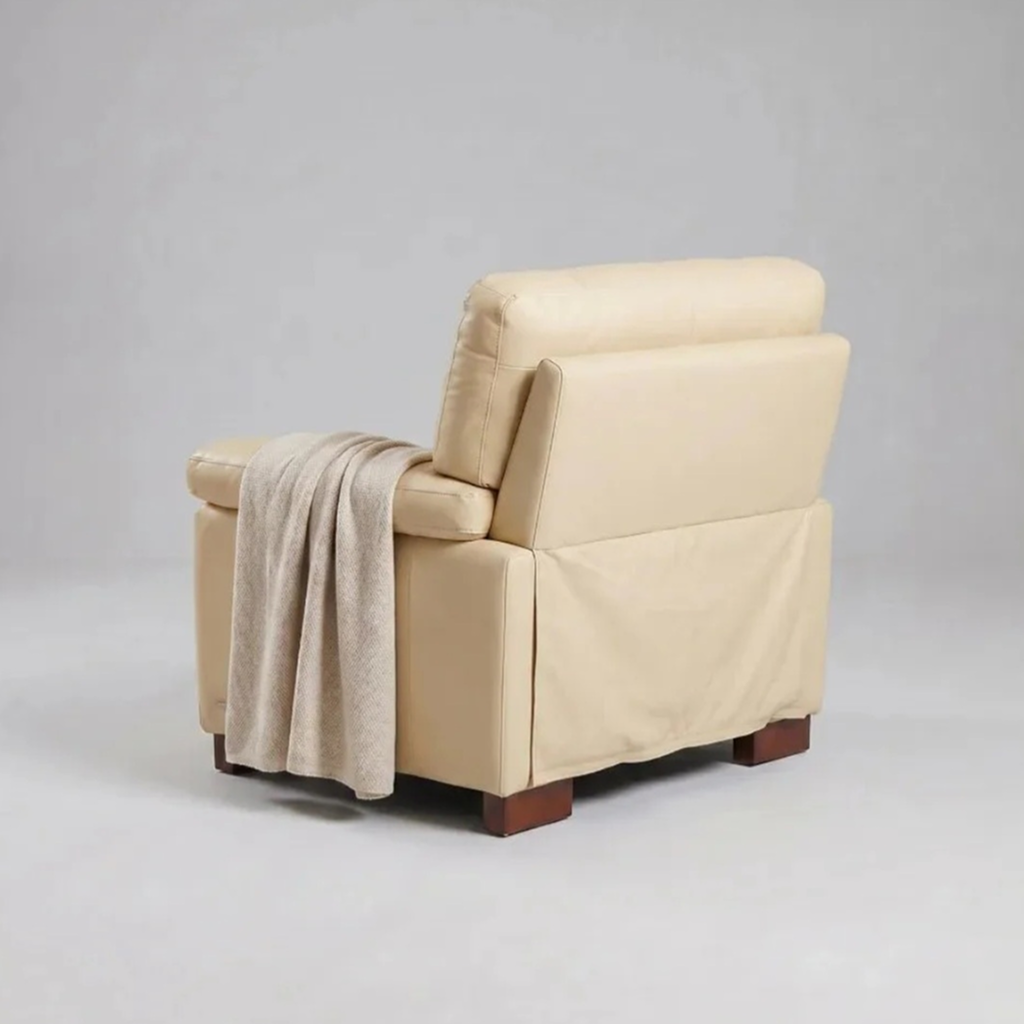 Westminster Beige/Cream Genuine Leather Armchair