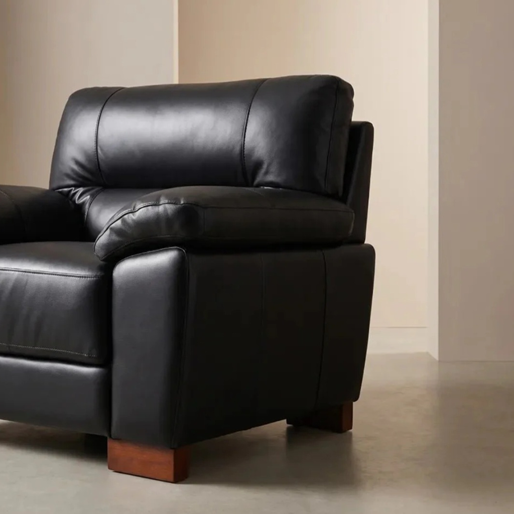 Westminster Black Genuine Leather Armchair