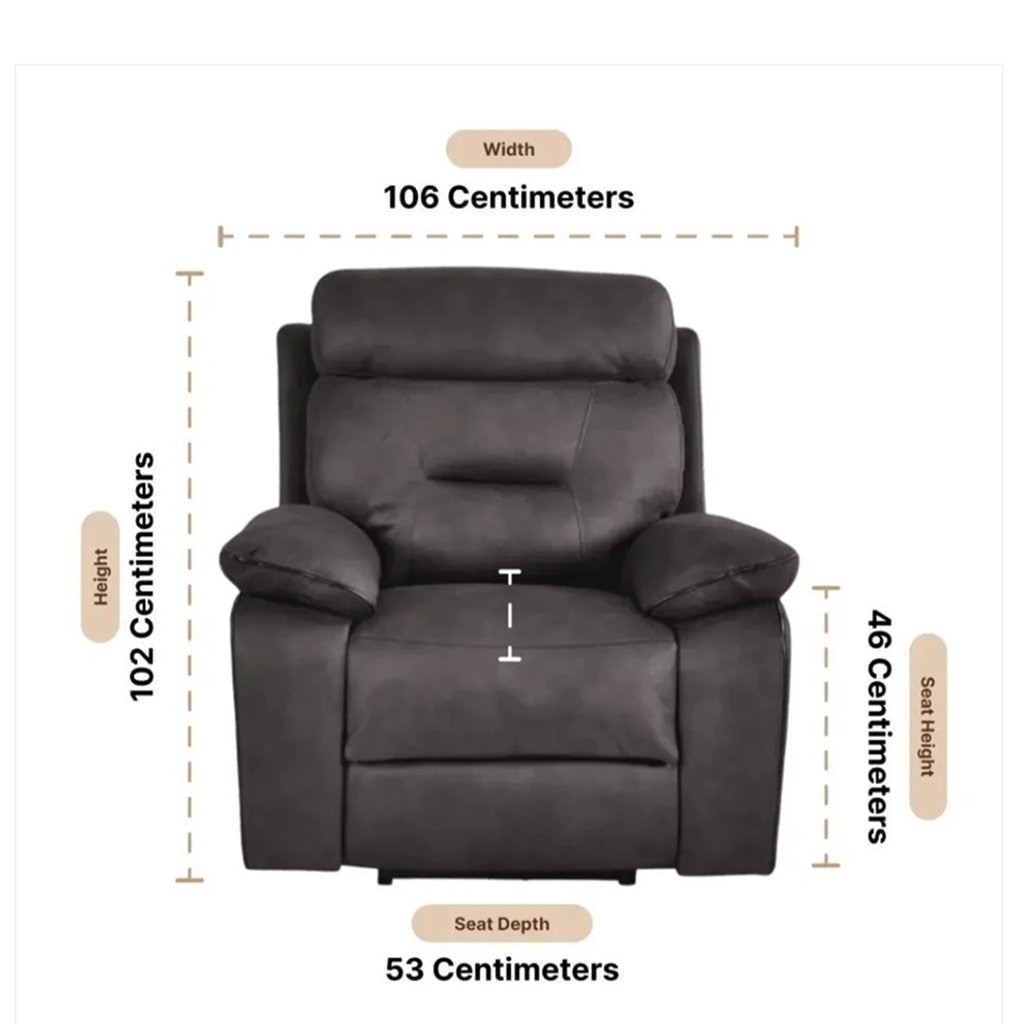Foster Charcoal Fabric Electric Recliner Armchair