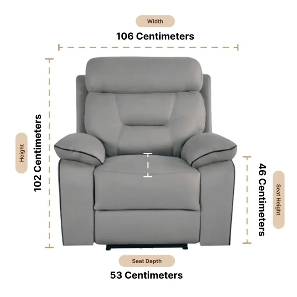 Foster Light Shark Grey Fabric Electric Recliner Armchair