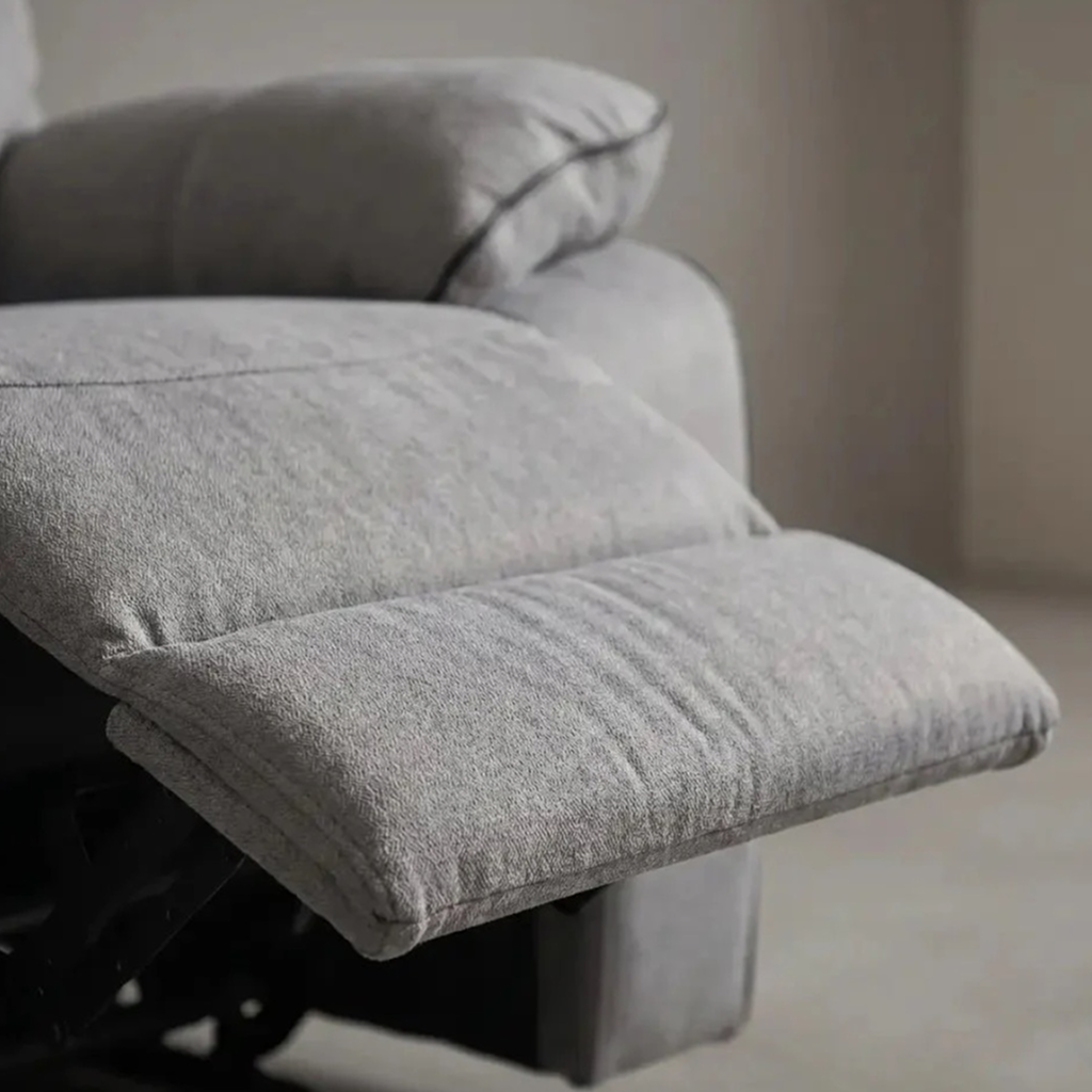Foster Light Shark Grey Fabric Electric Recliner Armchair