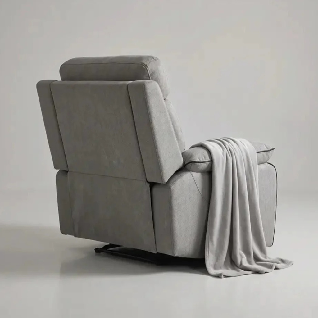 Foster Light Shark Grey Fabric Electric Recliner Armchair