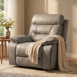 Foster Light Shark Grey Fabric Electric Recliner Armchair