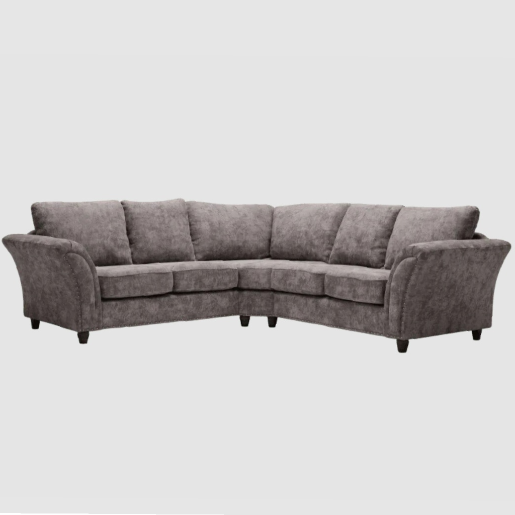 Canterbury Truffle Fabric High Back Corner Sofa