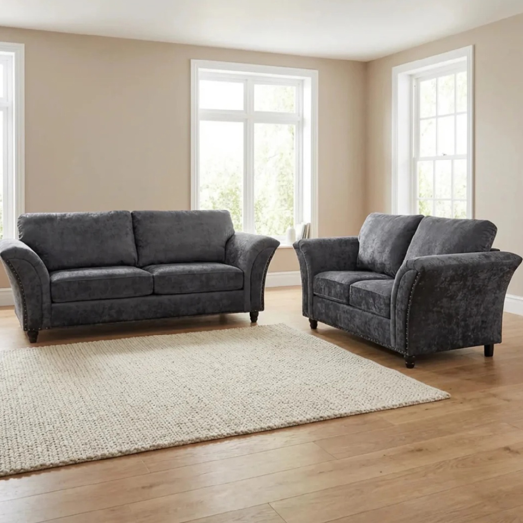 Canterbury Grey Fabric 3+2 Seater Sofa Set