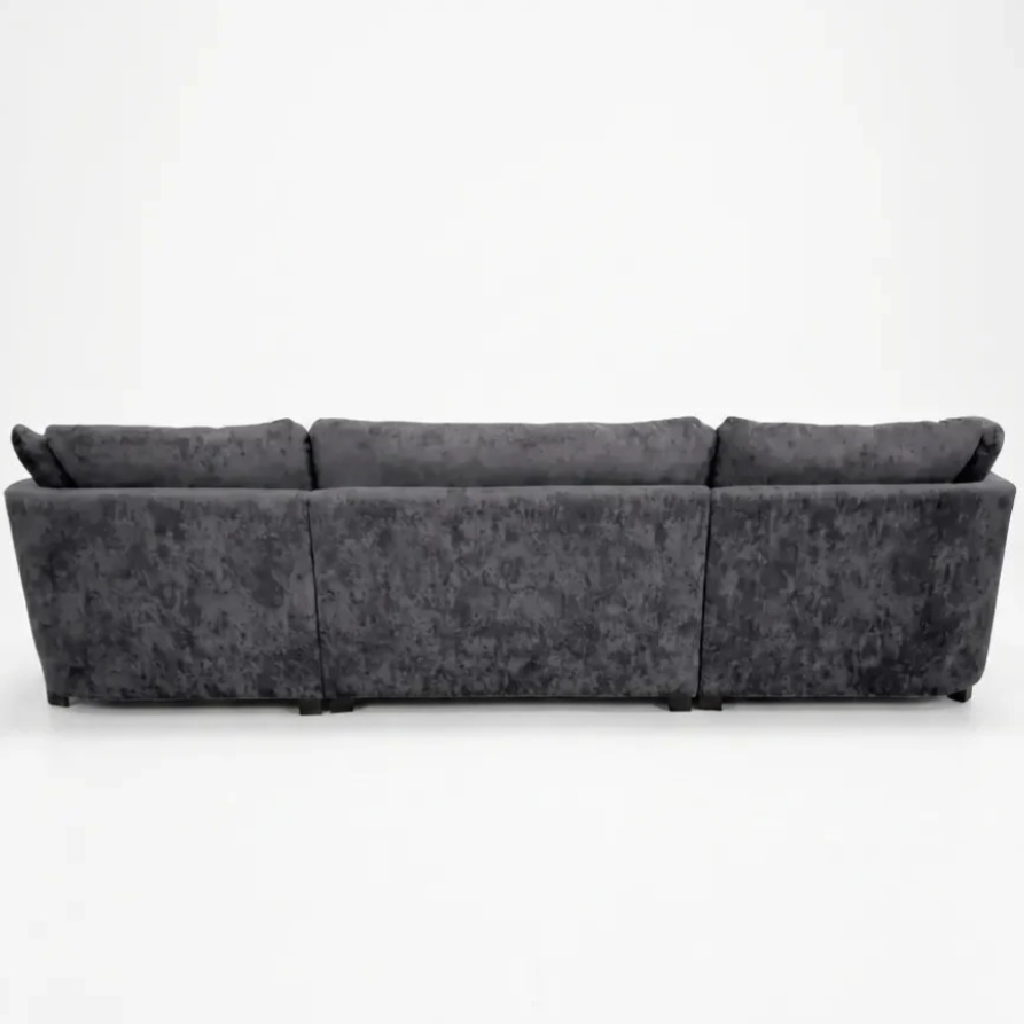 Bishop  Coal Alska Fabric U Shaped High Back Corner Sofa