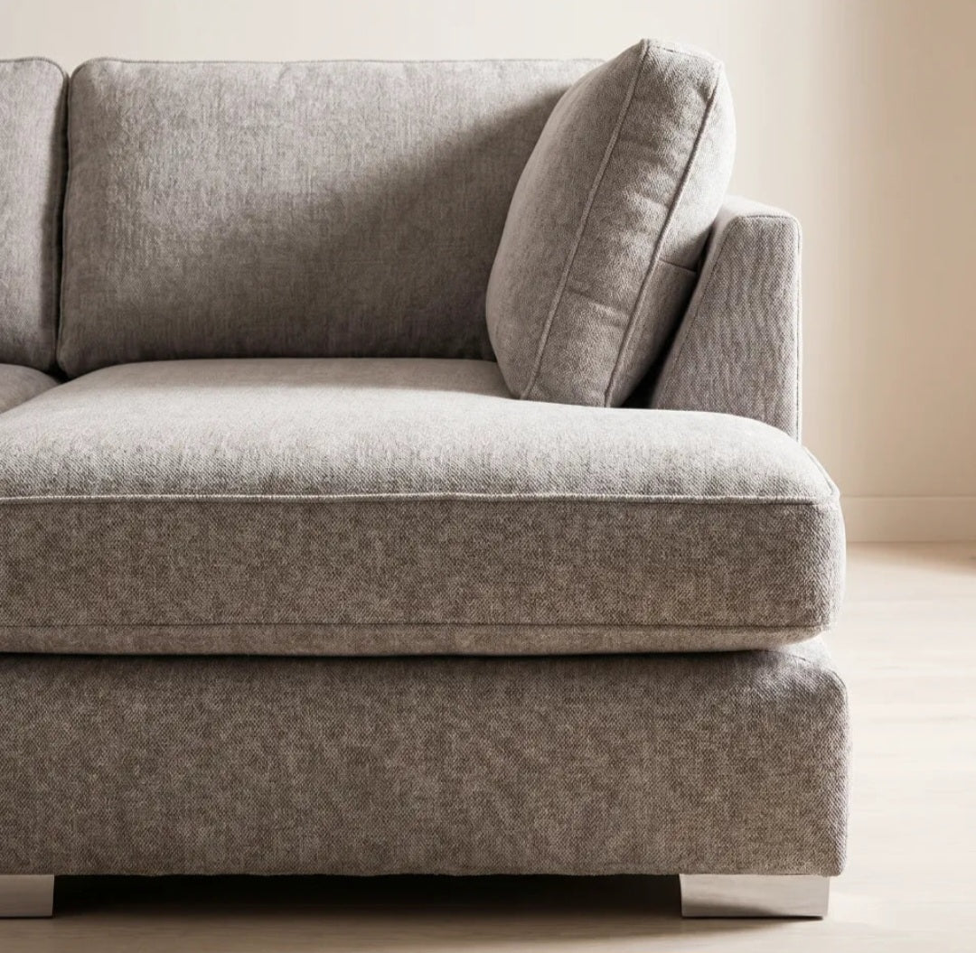 Bishop Silver Alska Fabric U Shaped High Back Corner Sofa