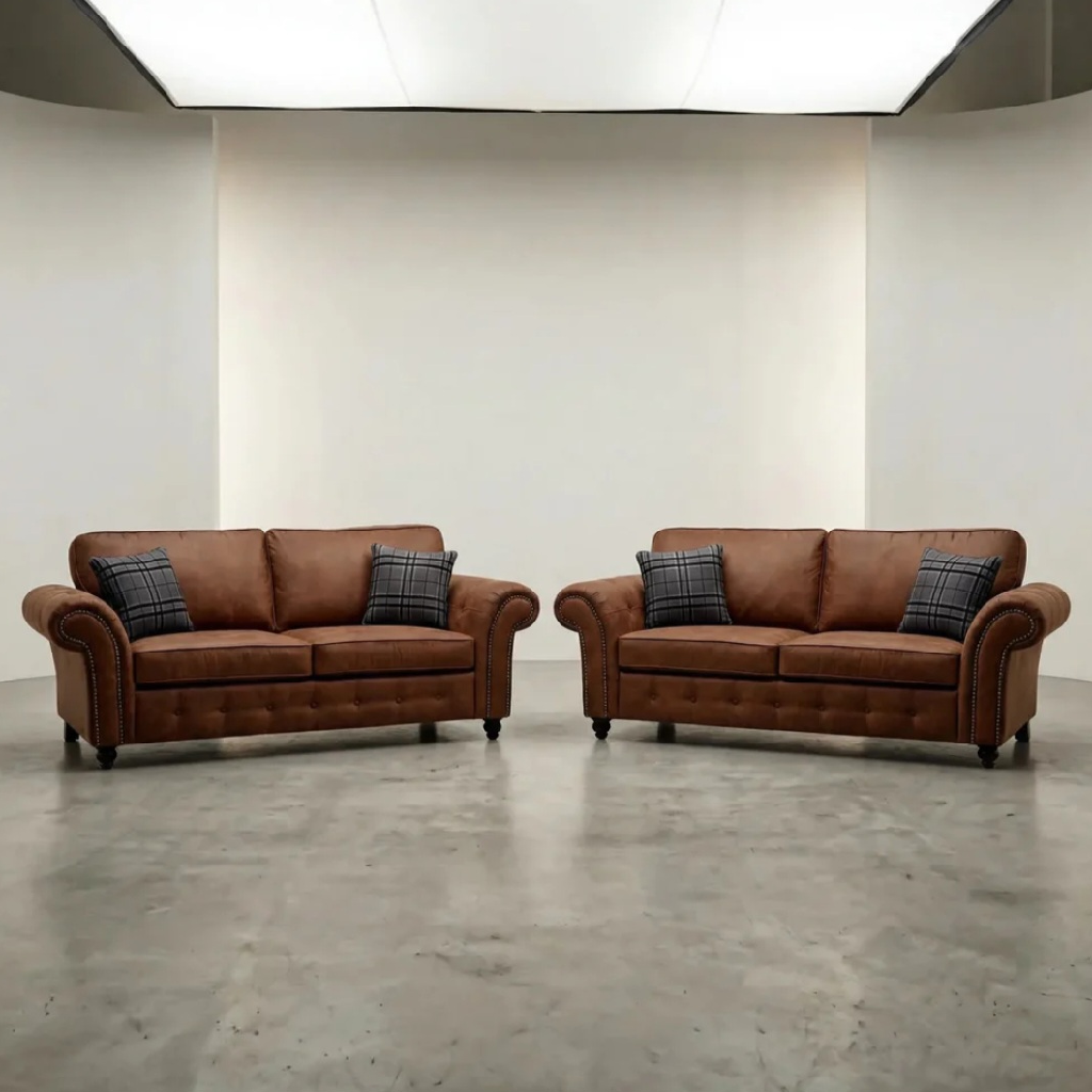 Uppingham Tan Suede 3 + 2 Sofa Set