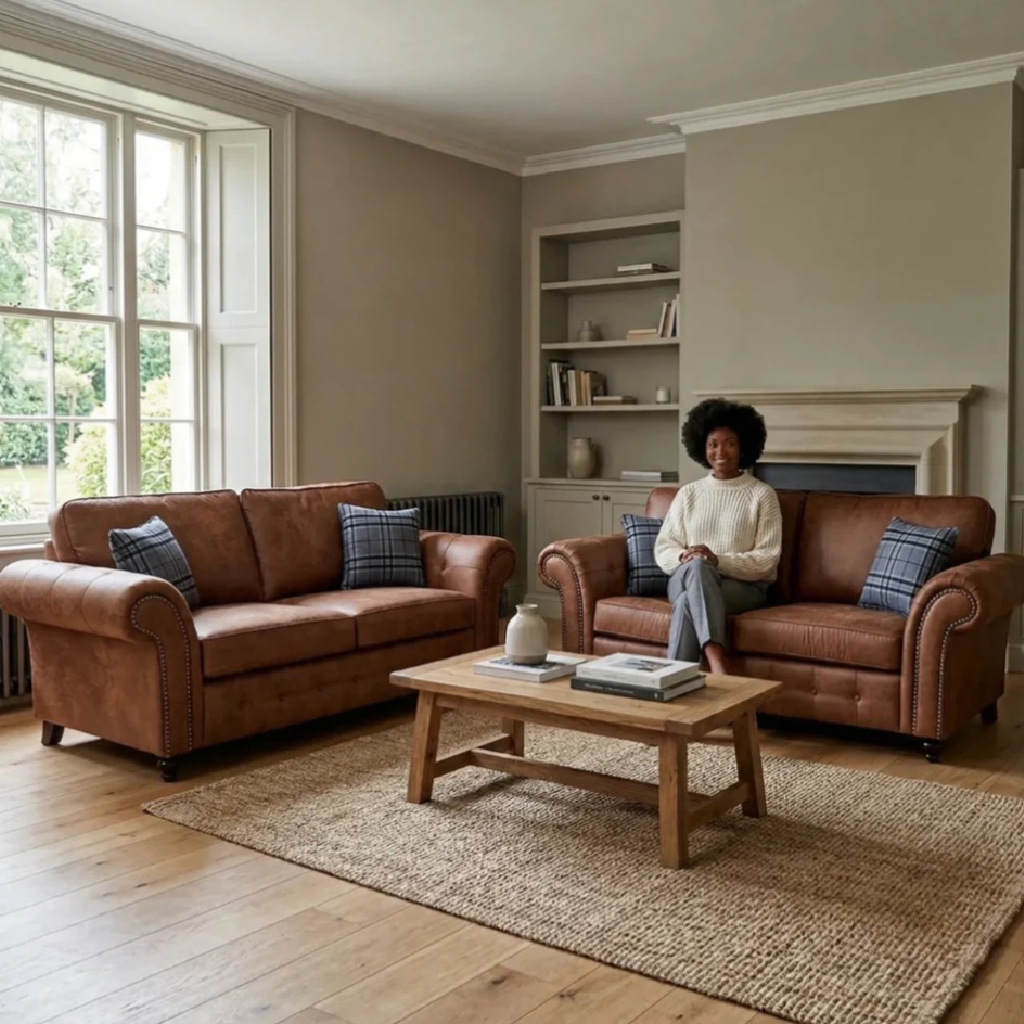 Uppingham Tan Suede 3 + 2 Sofa Set