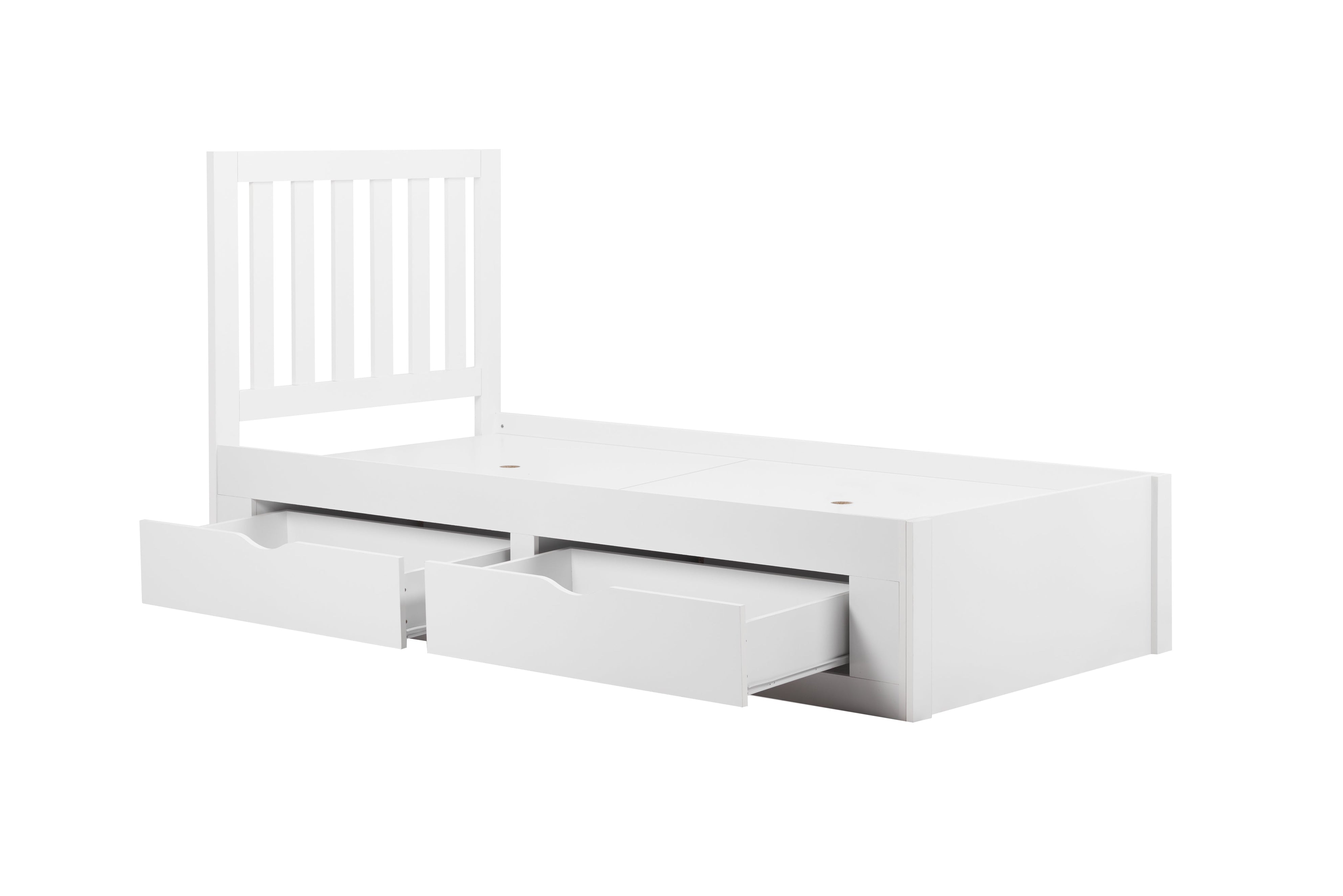 Appleby White 4 Draw Storage Wooden Single Bed