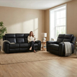 Annecy Genuine Leather Black Electric Power Recliner 3+2 Seater Sofa Set