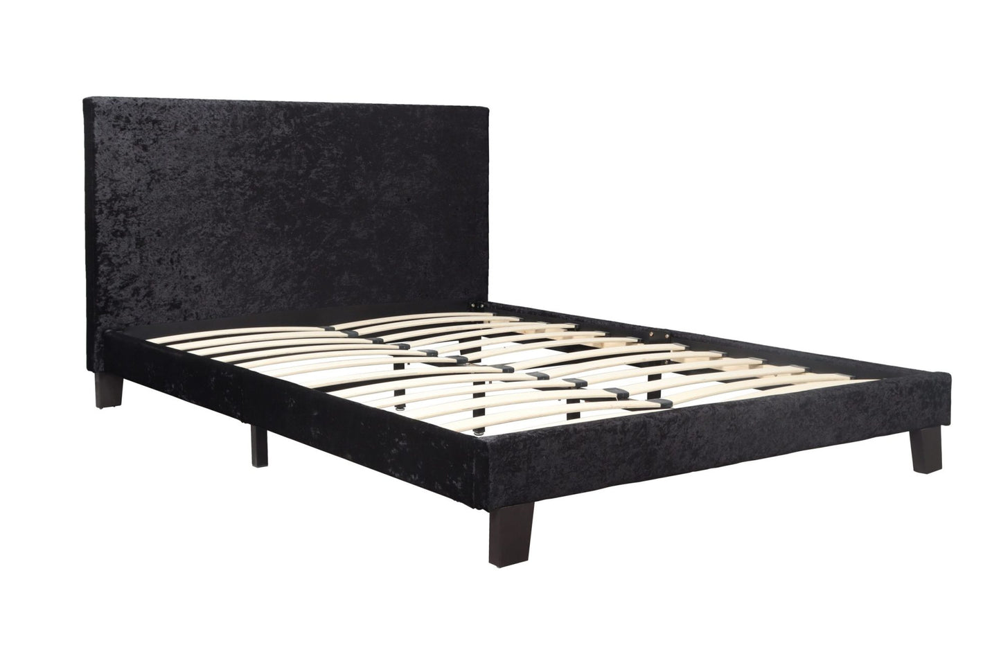 Bonn Berlin Black Curshed Velvet King Bed + Comfort King Mattress