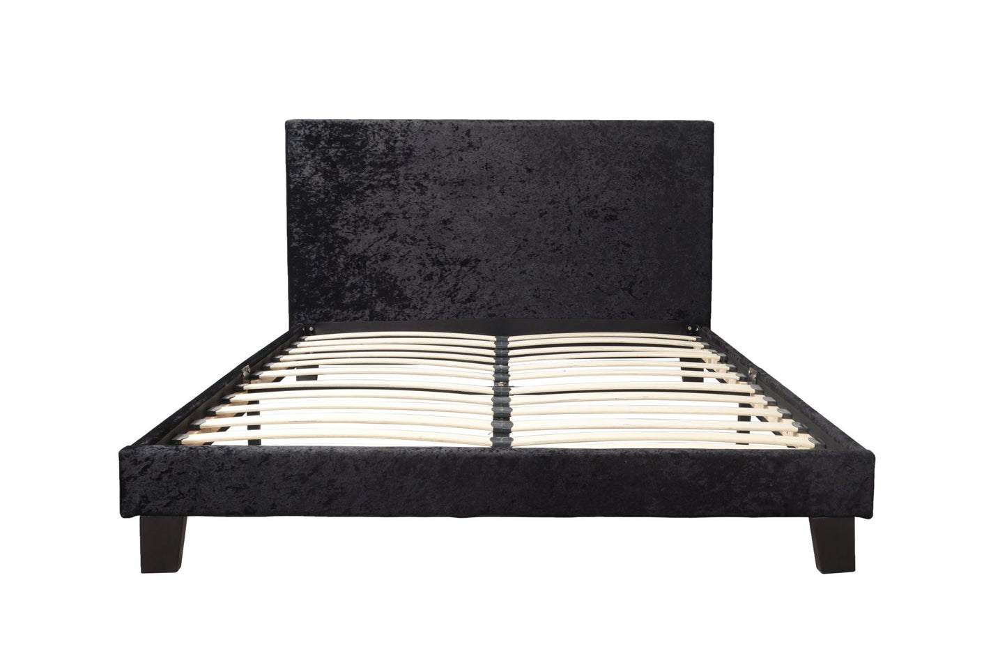 Bonn Berlin Black Curshed Velvet King Bed + Comfort King Mattress