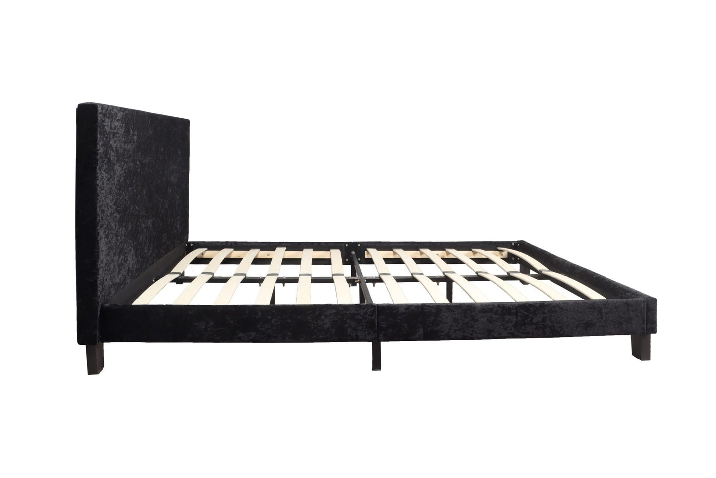 Bonn Berlin Black Curshed Velvet King Bed + Comfort King Mattress