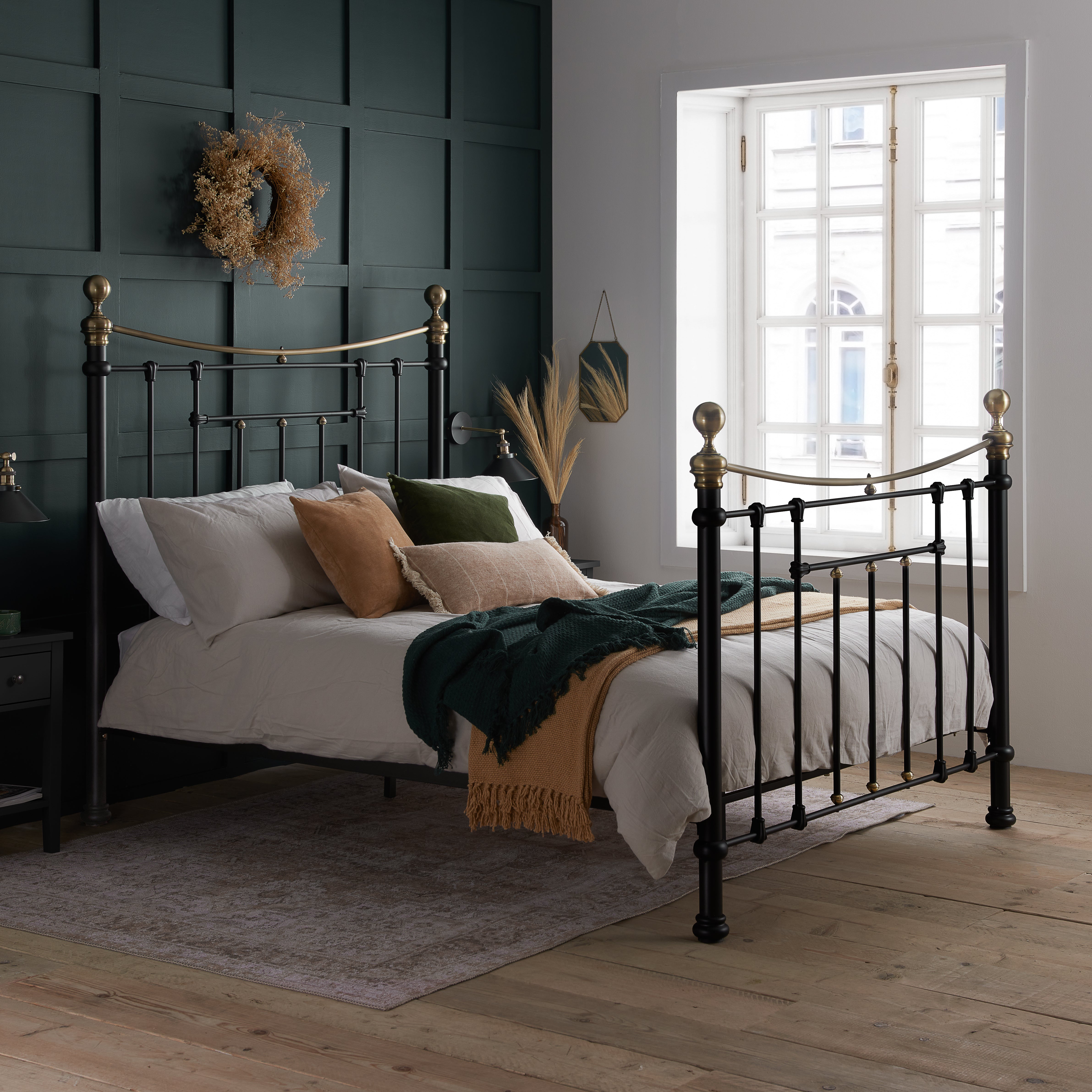 Bronte Jett  Black Metal King Bed + Bliss King Mattress