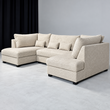 Meriden  Cream Enzo Fabric Storage U-Shape Sofa/Bed