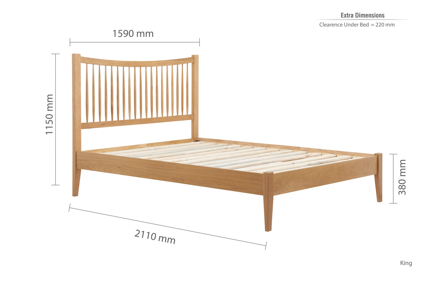 Berwick Oak King Bed + Heaven King Mattress