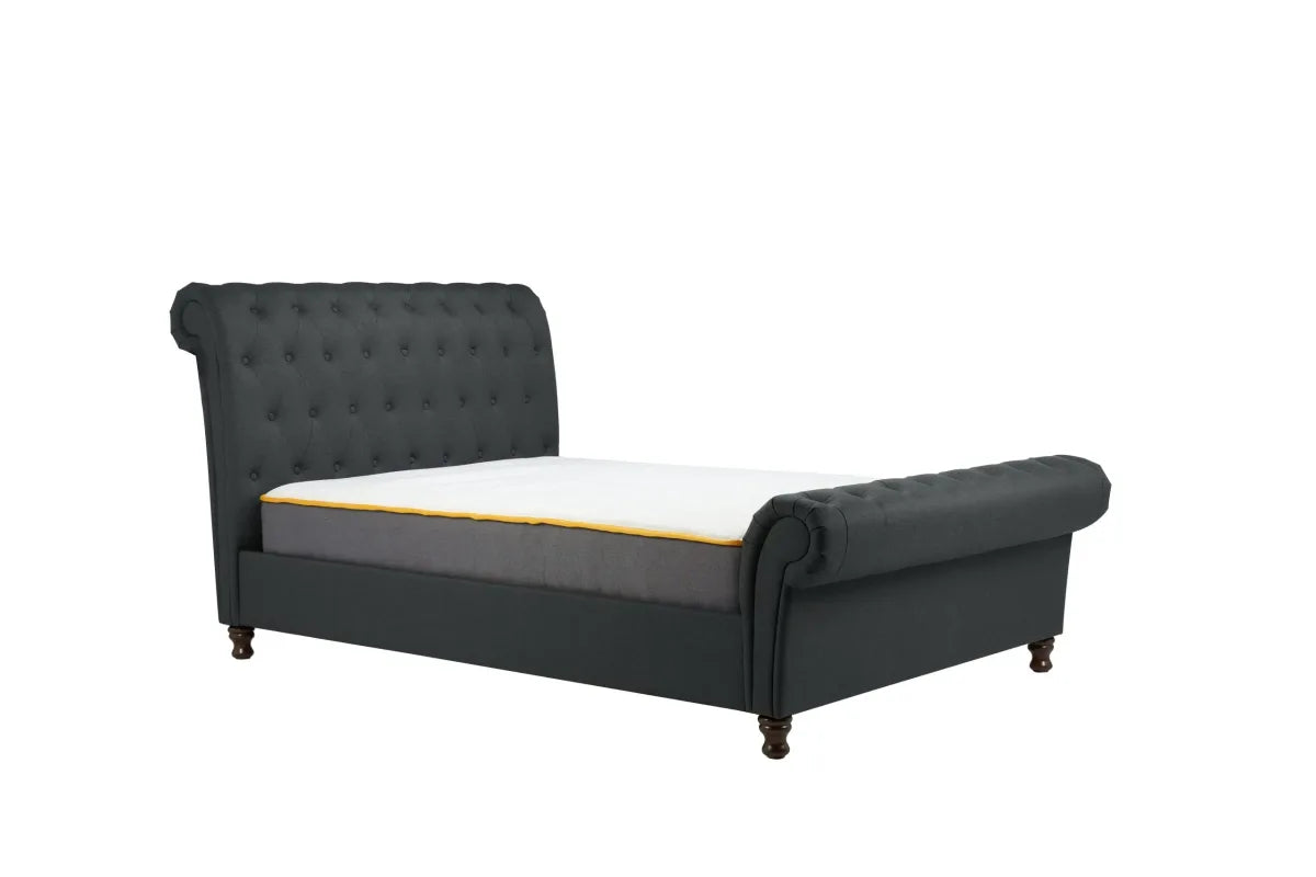 Castello Charcoal Sleigh King Bed