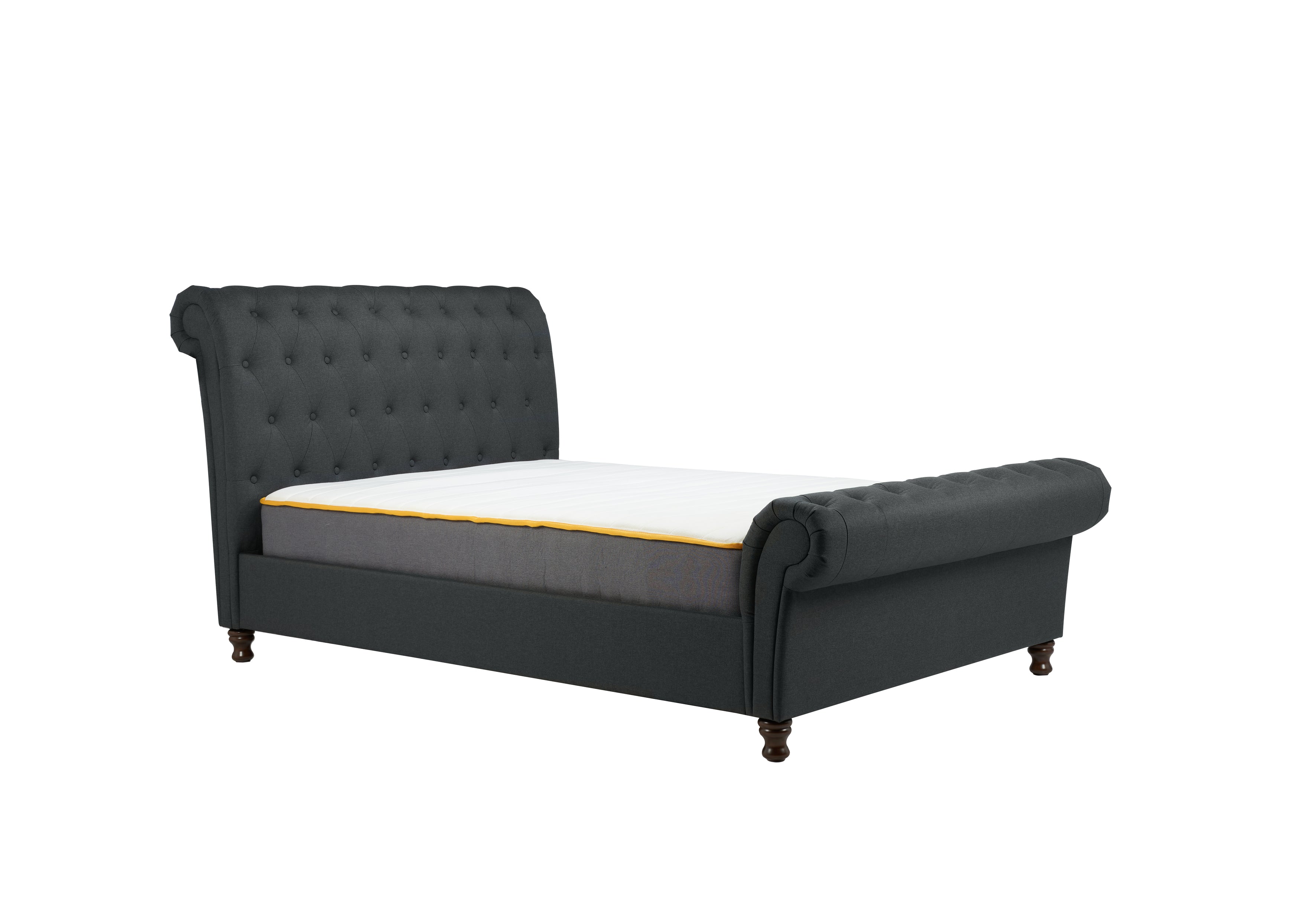 Castello Charcoal Sleigh Super King Bed
