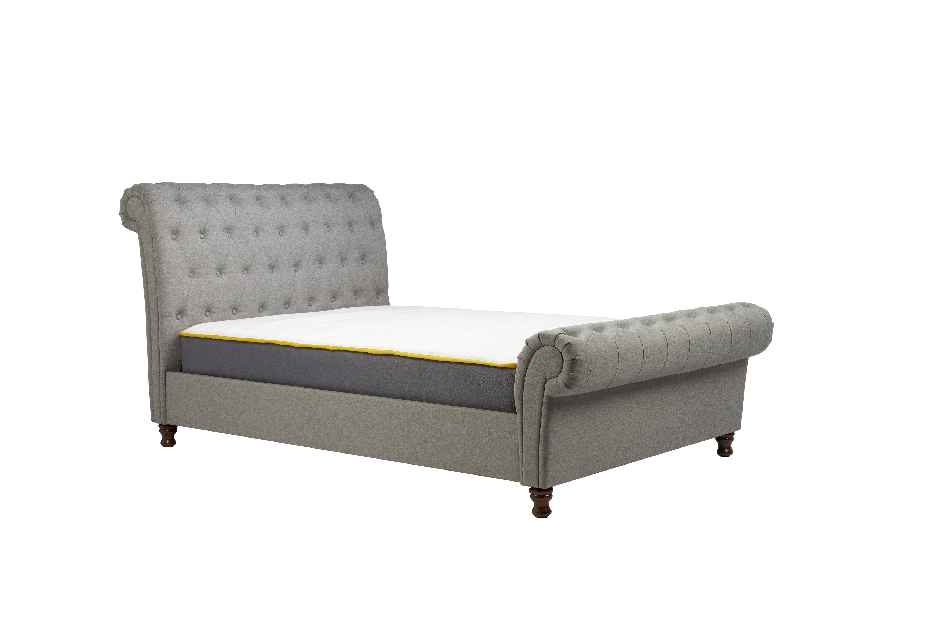 Castello Grey Sleigh Super King Bed