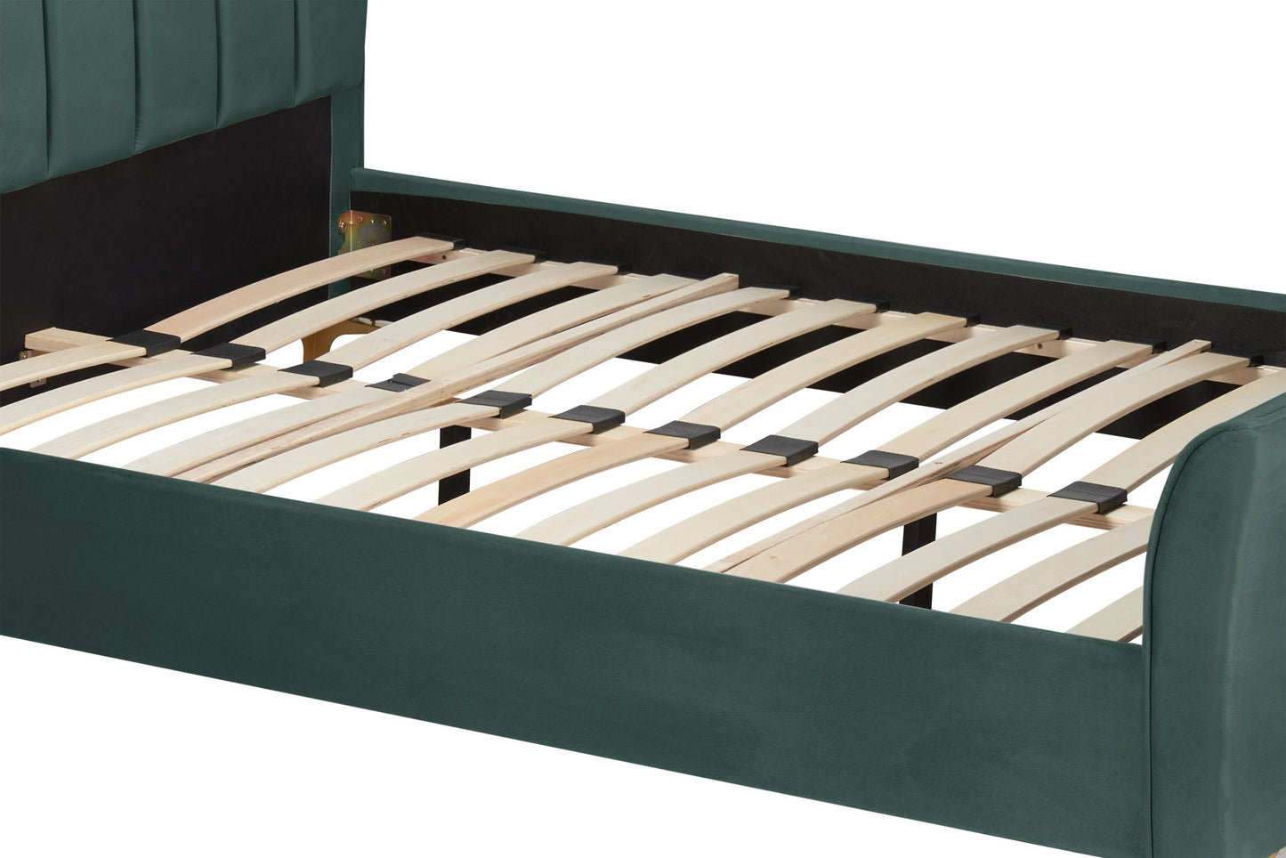 Clover Green Fabric King  Bed + Comfort King Mattress