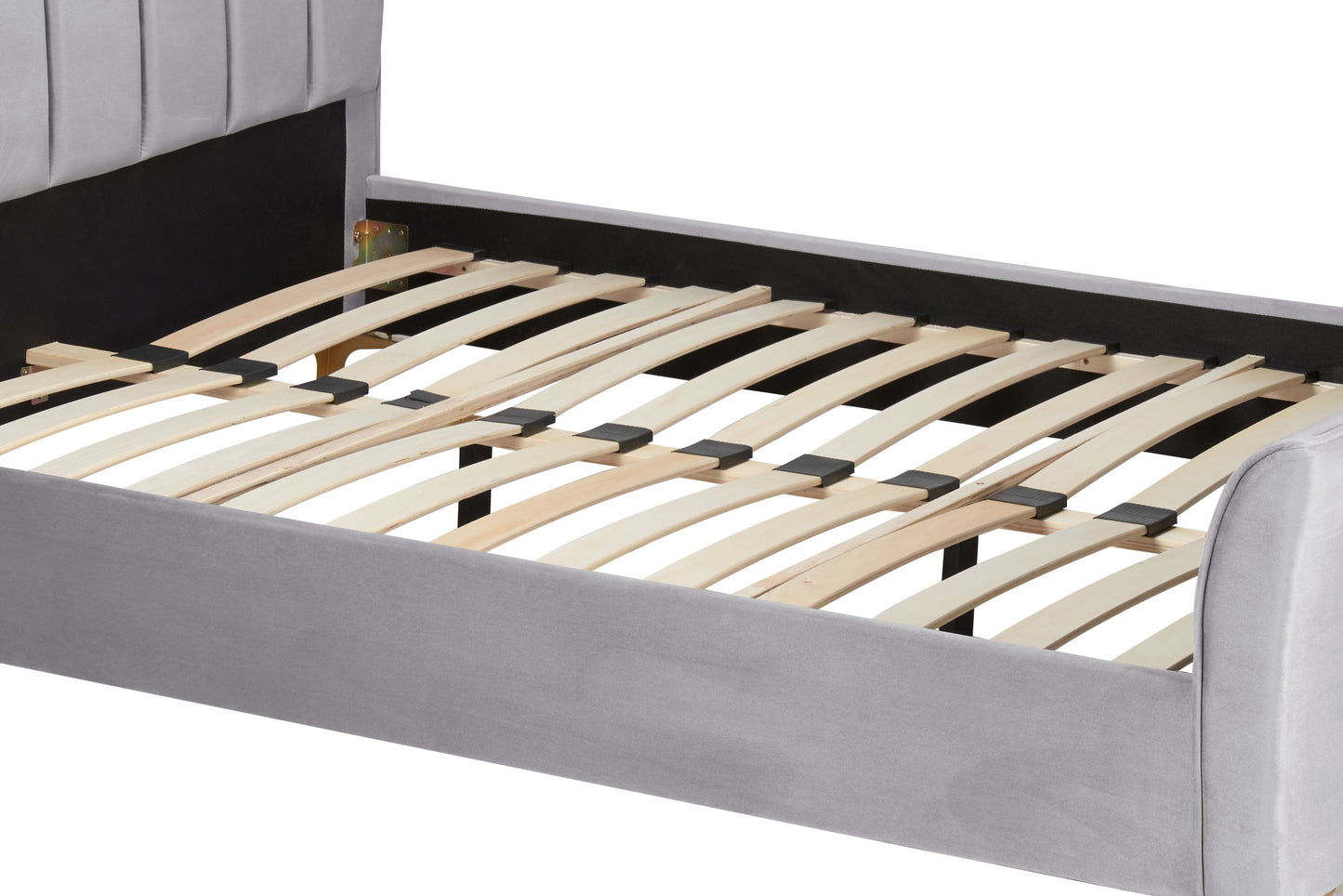 Clover Grey Fabric Small Double Bed + Comfort Small Double Mattress