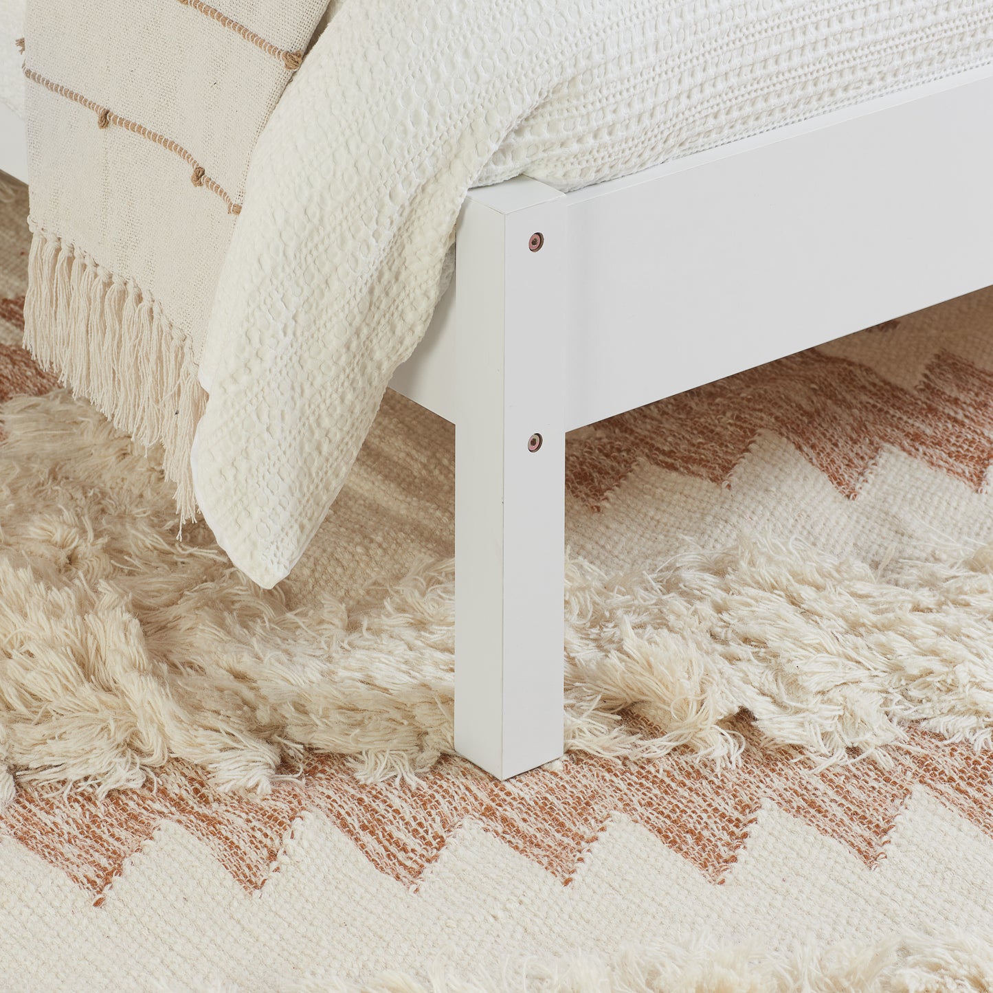 Croxley White Rattan Double Bed+ Heaven Double Mattress