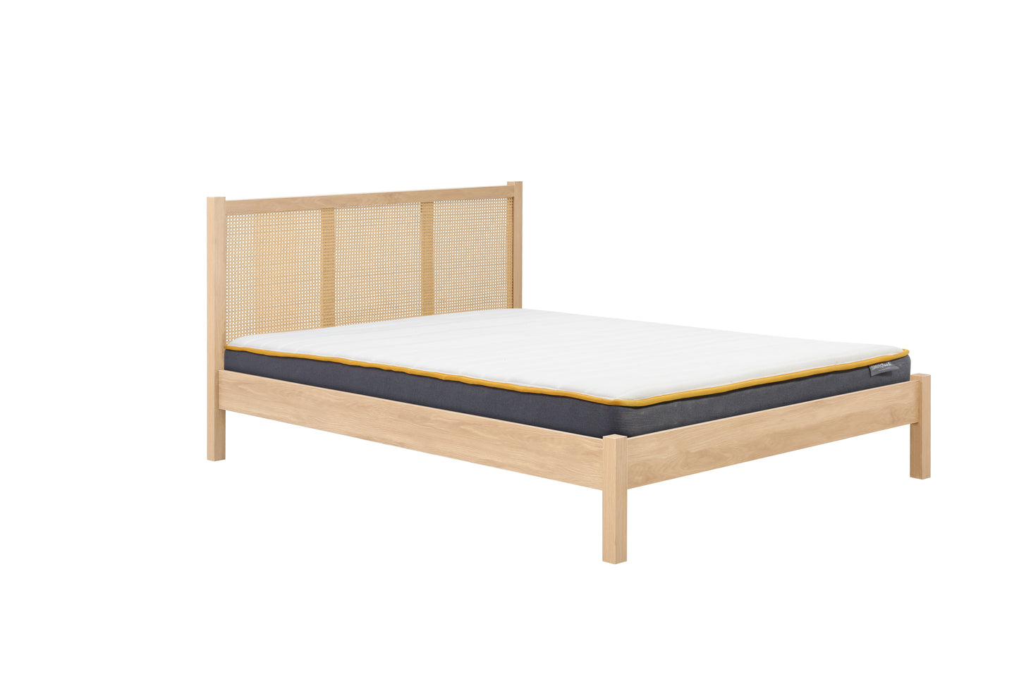 Croxley Oak King Rattan Bed + Heaven King Mattress