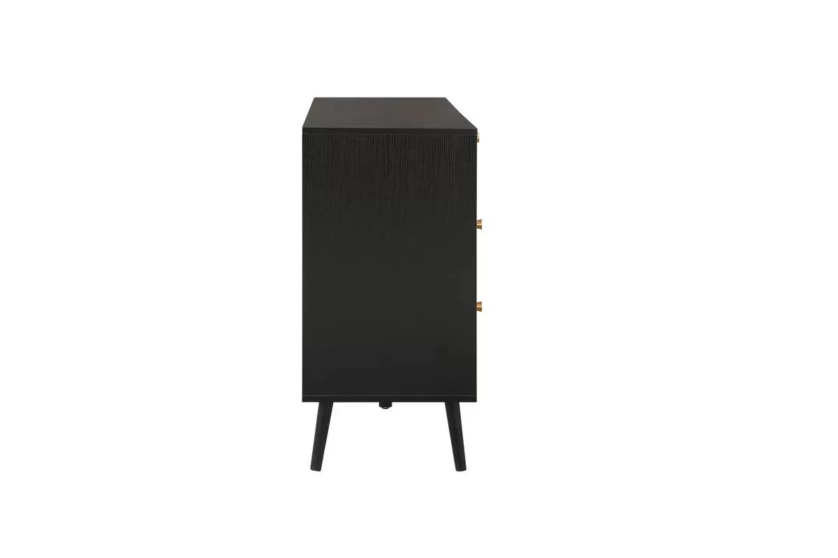 Croxley Black 7 Drawer Rattan Chest